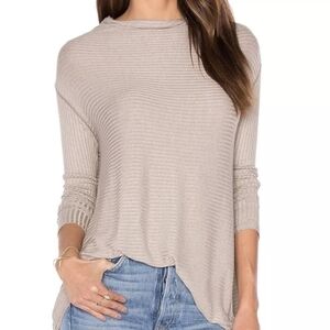 We the Free Lover Ribbed Thermal Top Sweater Open Back Details EUC! SZ S